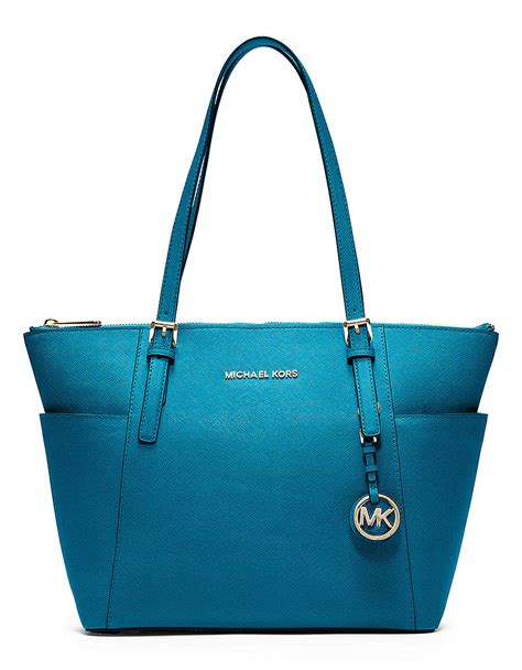 tasche kobaldblau michael kors|michael kors leather tote.